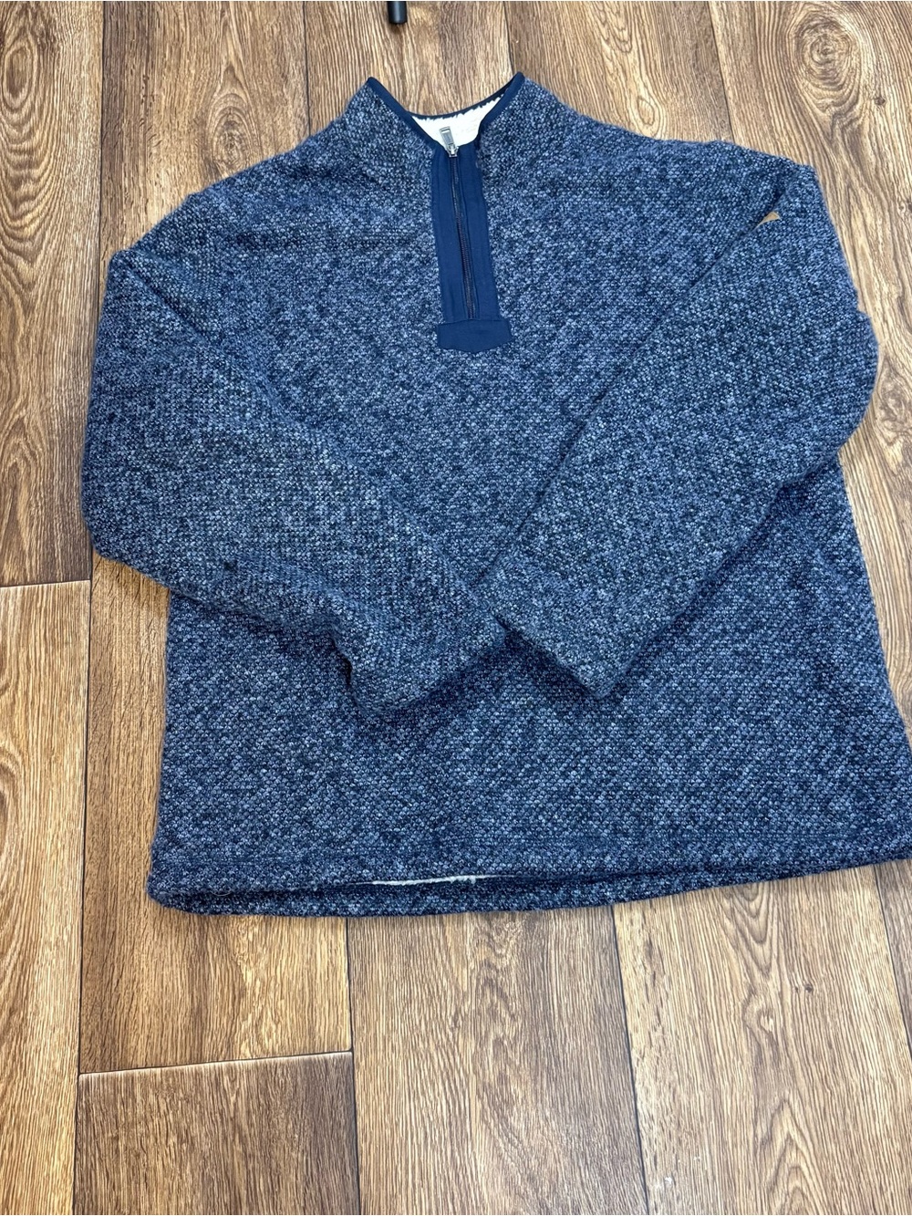 Orvis Sherpa Lined Quarter Zip Sweater Fleece Pullover Blue Men’s Large